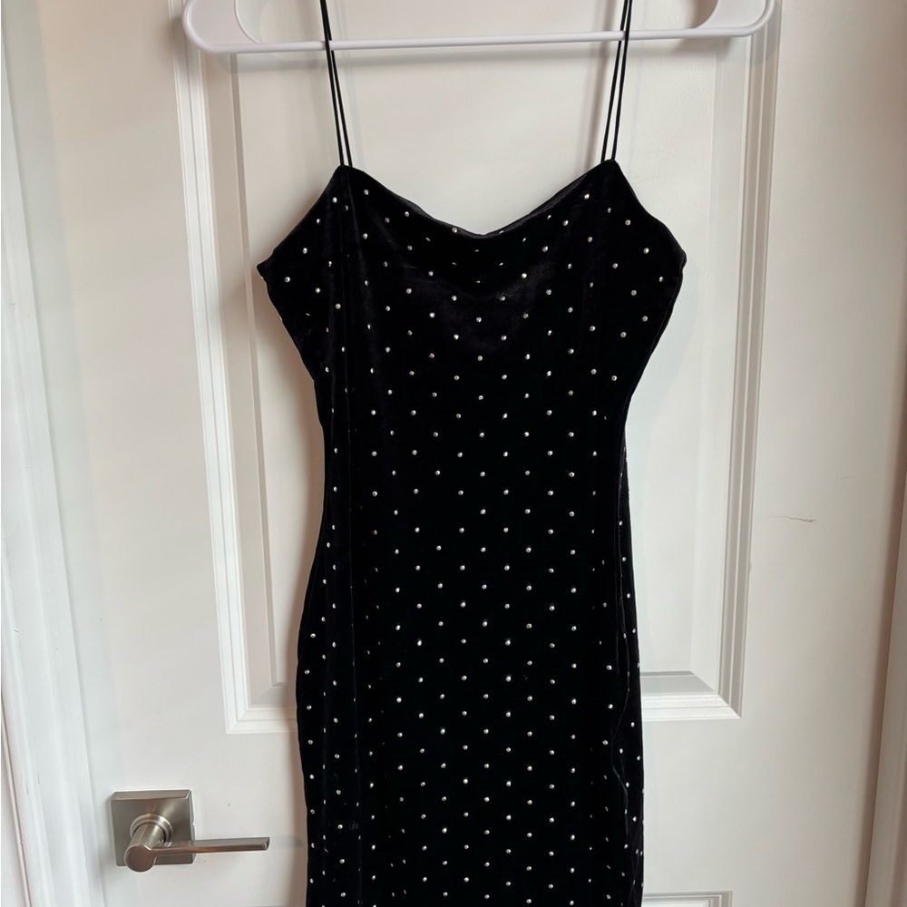 Elegant Black Polka Dot Dress